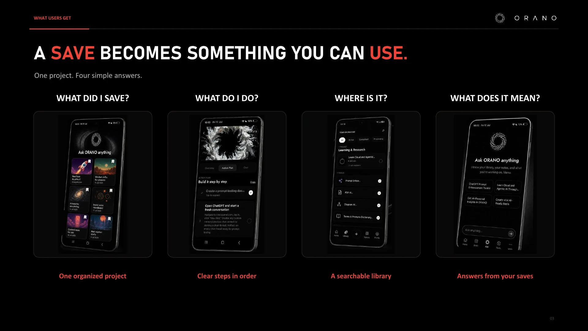 What users get: A save becomes something you can use