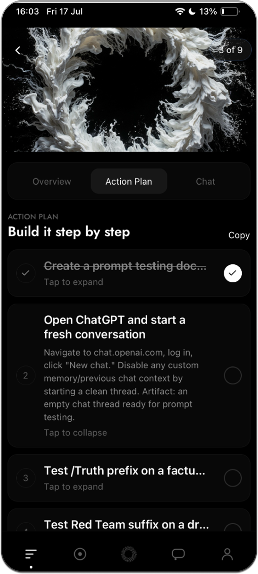 ORANO action plan mobile screen