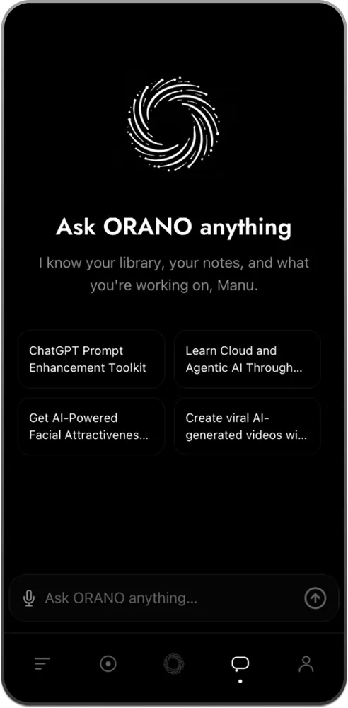 ORANO assistant screen on a mobile phone