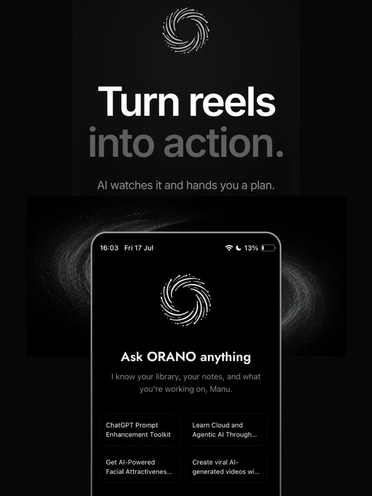 ORANO turn reels into action product visual