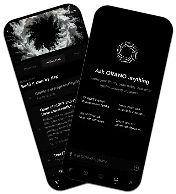 ORANO action plan and Ask ORANO phone mockup