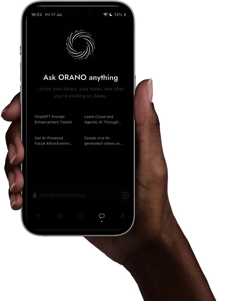 ORANO assistant on a phone held in a hand